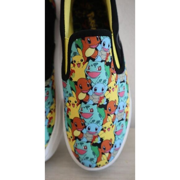 Pokémon BBPK42GU002 Boy's Sz 6 Black Multi Character Low Top Slip-On Shoes - Picture 7 of 9